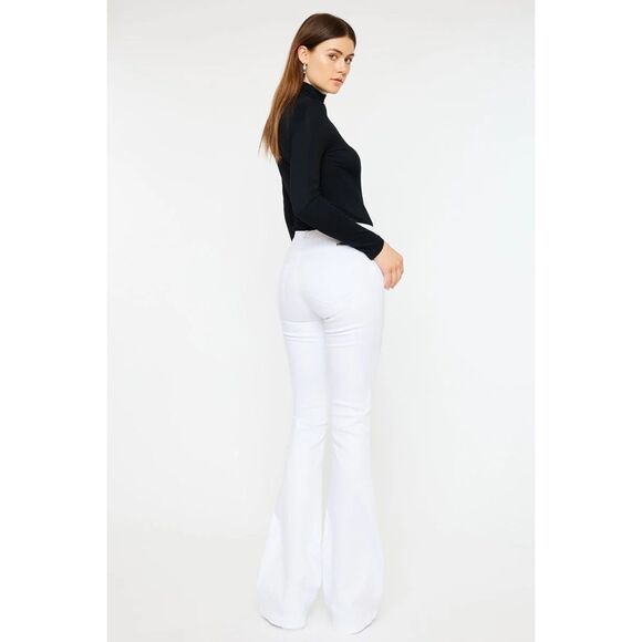 KANCAN Women’s White Mid-Rise Flare Jeans Size 7 / 27 Style #KC8102WT - Picture 2 of 8